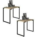 Ver imagem 1 de Kit 2 Mesas para Computador Escrivaninha 90cm Estilo Industrial New Port F02 Nature - Mpozenato