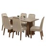 Conjunto Sala de Jantar Tampo de Madeira 6 Cadeiras Rustic/crema/imperial Leon Madesa - 2