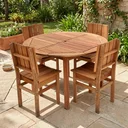 Ver imagem 1 de Conjunto Externo com Mesa Redonda 120cm e 4 Cadeiras Ultron Madeira Maciça Marrom