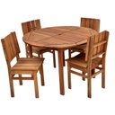 Ver imagem 3 de Conjunto Externo com Mesa Redonda 120cm e 4 Cadeiras Ultron Madeira Maciça Marrom