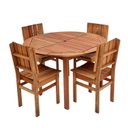 Ver imagem 2 de Conjunto Externo com Mesa Redonda 120cm e 4 Cadeiras Ultron Madeira Maciça Marrom