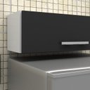 Ver imagem 5 de Armário Aéreo Geladeira Veneza 70cm 1 Porta Branco/Preto - Lumil Móveis