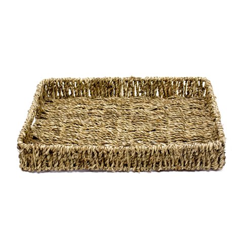 Bandeja Decorativa de Palha Retangular 6x36x38 cm - D’Rossi