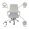 Cadeira de Escritório Esteirinha Mesh Ergonômica Giratória Branco - 5