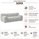 Ver imagem 3 de Sofá Living 3 Lugares 180cm Pés Madeira Gomo Bouclé Cinza Claro - Nexta Casa