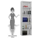 Ver imagem 3 de Kit 3 Estantes Livreiro 4 Prateleiras Luiza Branco - AJL Móveis
