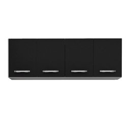 Armário Aéreo Panamá 04 Portas 160cm Branco/Preto - Lumil Móveis - 1