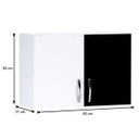Ver imagem 3 de Armário Aéreo 2 Portas 80 cm Branco/Preto - AJL Móveis