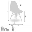 Ver imagem 3 de Cadeira Eiffel Charles Eames Preta com Base de Madeira Dsw