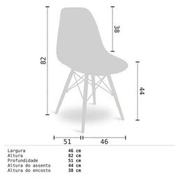 Cadeira Eiffel Charles Eames Preta com Base de Madeira Dsw - 3