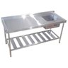 Pia Aço Inox Industrial 170x60x90 cm Cuba Direita Nortinox - 1