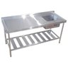 Pia Aço Inox Industrial 120x60x90 cm Cuba Direita Nortinox - 1