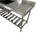 Ver imagem 3 de Pia Aço Inox Industrial 150x60x90 Cm Cuba Centralizada Nortinox