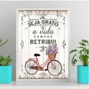 Ver imagem 1 de Quadro Seja Grato A Vida Retribui 33x24cm - com vidro:Madeira preta