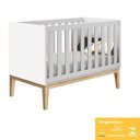 Ver imagem 3 de Berço Mini Cama Classic Branco Fosco Pés Madeira Natural com Colchão D18 - Reller Móveis