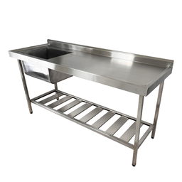 Pia Aço Inox Industrial 180x60x90 Cm Cuba Esquerda Nortinox - 1
