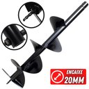 Ver imagem 2 de Broca de Espiral Simples Helicoidal 80x20cm Para Perfurador de Solo Com Encaixe 20mm