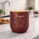 Ver imagem 4 de Açucareiro em Aço Inoxidável com Tampa de Bambu 500ml - Vermelho Carmim