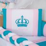 Kit Berço Menina Princesa Rosa Azul Tiffany Coroa 10 Peças - 1