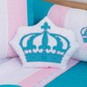 Kit Berço Menina Princesa Rosa Azul Tiffany Coroa 10 Peças - 2
