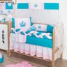 Kit Berço Menina Princesa Rosa Azul Tiffany Coroa 10 Peças - 4