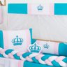 Kit Berço Menina Princesa Rosa Azul Tiffany Coroa 10 Peças - 3