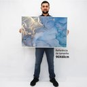 Ver imagem 2 de Quadro Decorativo em Canvas Abstrato Mármore Azul Oceano TaColado Moldura Flutuante 4,5cm Branca 90