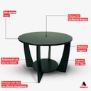 Ver imagem 5 de Mesa de Centro Sala de Estar Canadá com Base Clássica Curva Preto - Arkell
