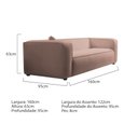 Ver imagem 3 de Sofá 2 Lugares 160cm Orgânico Luxo Recepção Cecília Linho Rose - Amarena Móveis