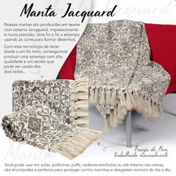 Manta Decorativa para Sofá Gigante Jacquard 3x1,4M Medalhao-Mt153 - 2