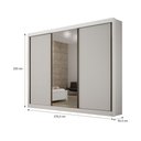 Ver imagem 2 de Guarda Roupa São Paulo Gold 03 Pts 06 Gav C/espelho Leifer Branco