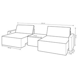 Sofá Retrátil Embutido Modulado com Puff 5 Lugares Xerxes 289cm Veludo Marrom G33 - Gran Belo Xerxes - 4