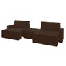 Sofá Retrátil Embutido Modulado com Puff 5 Lugares Xerxes 289cm Veludo Marrom G33 - Gran Belo Xerxes - 2