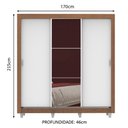 Ver imagem 3 de Guarda-Roupa Casal Madesa Lyon Plus 3 Portas de Correr com Espelho 4 Gavetas com Pés Rustic/Branco C