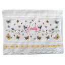 Ver imagem 1 de Toalha Bordada De Mão Lavabo bem trabalhado com lindas e várias Borboletas Dohler Artesanalle FITA A