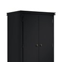 Ver imagem 3 de Guarda Roupa Solteiro 2 Portas e 2 Gavetas Manchester 2054 Linz Móveis - Preto