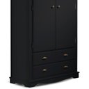 Ver imagem 4 de Guarda Roupa Solteiro 2 Portas e 2 Gavetas Manchester 2054 Linz Móveis - Preto