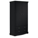Ver imagem 1 de Guarda Roupa Solteiro 2 Portas e 2 Gavetas Manchester 2054 Linz Móveis - Preto