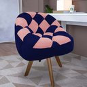 Ver imagem 1 de Poltrona Paloma Escritório Sala Giratória Madeira Suede Azul Marinho e Suede Rose - Dominic Decor