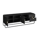 Ver imagem 3 de Rack Orgânico 180cm 2 Portas 2 Gavetas Pé Metal Luna Móvel na Caixa