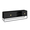Ver imagem 4 de Rack Orgânico 180cm 2 Portas 2 Gavetas Pé Metal Luna Móvel na Caixa