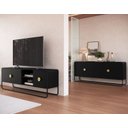 Ver mais imagens de Rack Orgânico 180cm 2 Portas 2 Gavetas Pé Metal Luna Móvel na Caixa