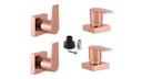 Ver imagem 1 de Kit 4 Acabamento para Chuveiro Alavanca Quadrado Rose Gold Brilhante Registro Banheiro Padrão Docol