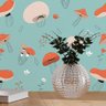 Papel De Parede Adesivo Jardim De Cogumelos N017076 0,58X3M - 1