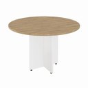 Ver imagem 2 de Mesa Corporativa Circular 120 cm X 120 cm Pés Painel com Regulagem de Altura para 4 a 6 Pessoas F5