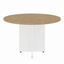 Ver imagem 5 de Mesa Corporativa Circular 120 cm X 120 cm Pés Painel com Regulagem de Altura para 4 a 6 Pessoas F5