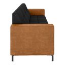 Ver imagem 6 de Sofá Living Decorativo Houston 2 Lugares 200cm Pés em Metal Veludo/ Pu Preto/ Caramelo G33 - Gran Be