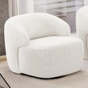 Ver imagem 6 de Poltrona Decorativa Orgânica Giratória Living Barolo L06 Bouclê Branco