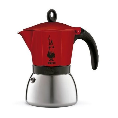 Cafeteira Italiana Moka Induction Vermelha Fogão de indução 6 xícaras Bialetti