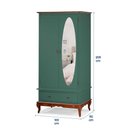 Ver imagem 5 de Guarda Roupa Solteiro Com Espelho 2 Portas 1 Gaveta 60406E Linz Móveis - Verde Musgo/Imbuia